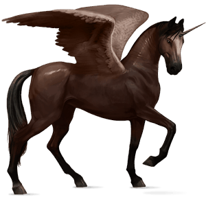 winged riding unicorn thoroughbred chestnut