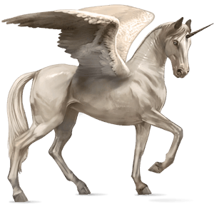 winged riding unicorn french trotter chestnut