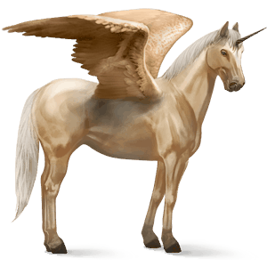 winged riding unicorn cremello