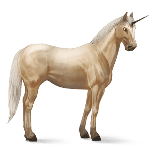 riding unicorn quarter horse palomino