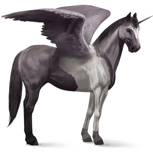 winged riding unicorn mouse grey