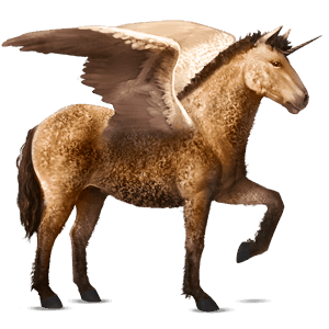 winged riding unicorn chestnut