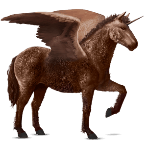 winged riding unicorn liver chestnut