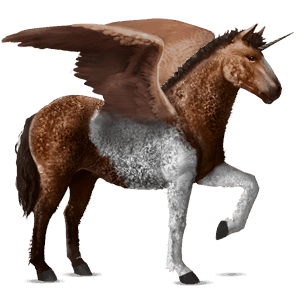 winged riding unicorn chestnut tobiano