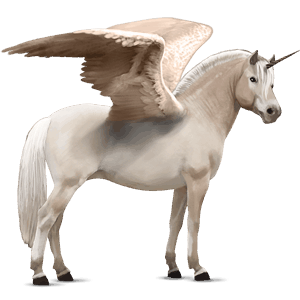 winged unicorn pony  light grey