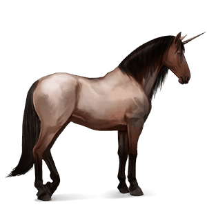 riding unicorn purebred spanish horse light grey