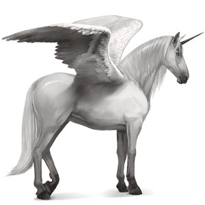 winged riding unicorn light grey