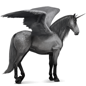 winged riding unicorn camargue dapple grey