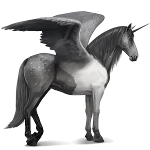 winged riding unicorn light grey