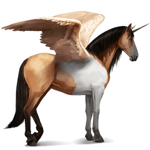 winged riding unicorn flaxen liver chestnut 