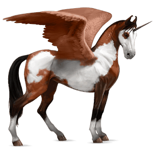 winged riding unicorn french trotter liver chestnut