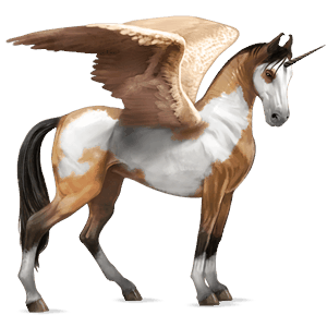 winged riding unicorn thoroughbred strawberry roan