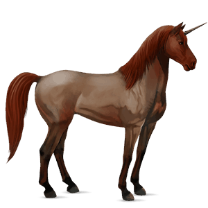 riding unicorn hanoverian strawberry roan
