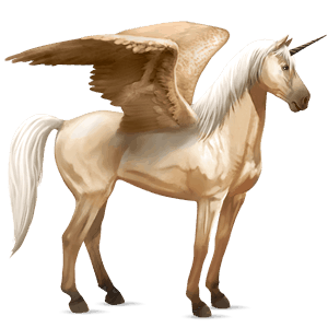 winged riding unicorn dark bay