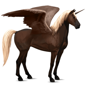 winged riding unicorn strawberry roan