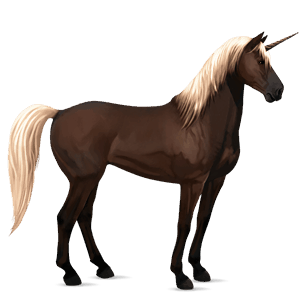 riding unicorn paint horse dark bay tobiano