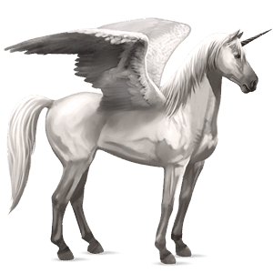 winged riding unicorn light grey