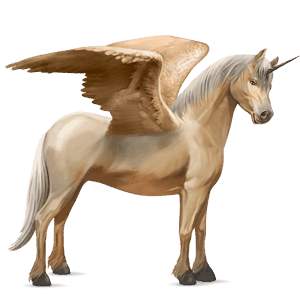 winged unicorn pony  welsh palomino