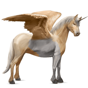 winged unicorn pony  light grey