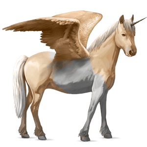 winged unicorn pony  connemara cremello