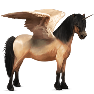 winged unicorn pony  flaxen chestnut 