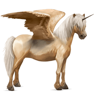 winged unicorn pony  connemara cremello