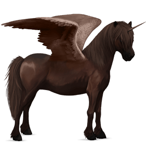 winged unicorn pony  dartmoor liver chestnut