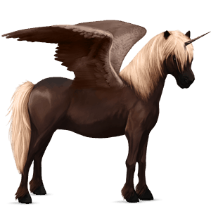 winged unicorn pony  highland pony dun