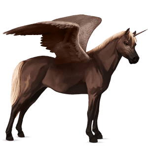 winged unicorn pony  flaxen liver chestnut 