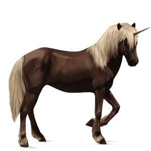 riding unicorn thoroughbred dark bay