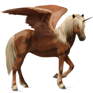 winged riding unicorn chestnut