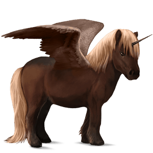 winged unicorn pony  shetland flaxen chestnut 
