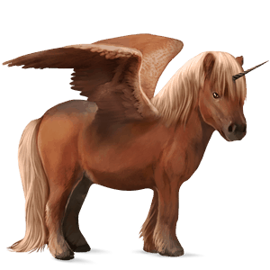 winged unicorn pony  flaxen chestnut 