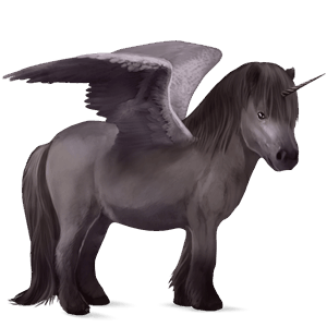 winged unicorn pony  shetland mouse grey
