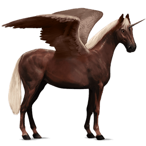 winged riding unicorn holsteiner dark bay