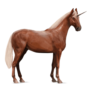 riding unicorn hanoverian chestnut