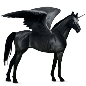 winged riding unicorn thoroughbred dapple grey