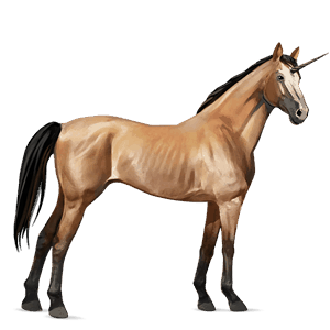 riding unicorn hanoverian roan