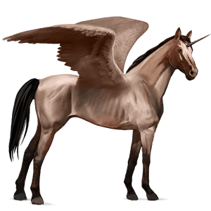 winged riding unicorn roan