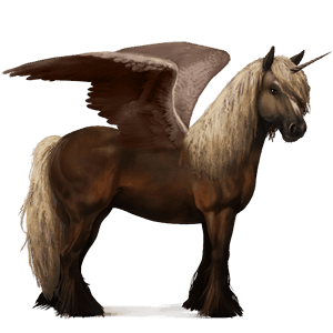 winged riding unicorn black