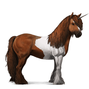 riding unicorn chestnut tobiano