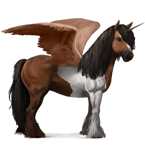 winged riding unicorn dapple grey