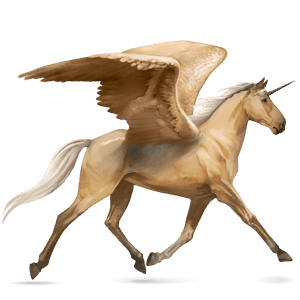 winged riding unicorn selle français palomino