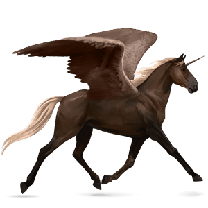 winged riding unicorn dapple grey