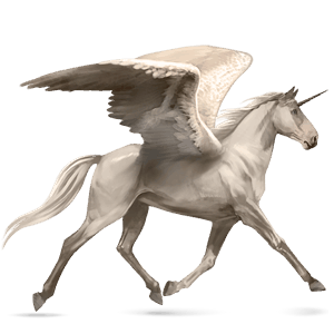 winged riding unicorn dapple grey