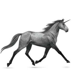 riding unicorn thoroughbred dapple grey