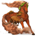 riding horse french trotter bay