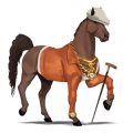 riding unicorn marwari chestnut tobiano