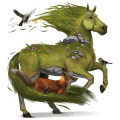riding horse thoroughbred mouse grey