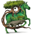 riding unicorn curly dun